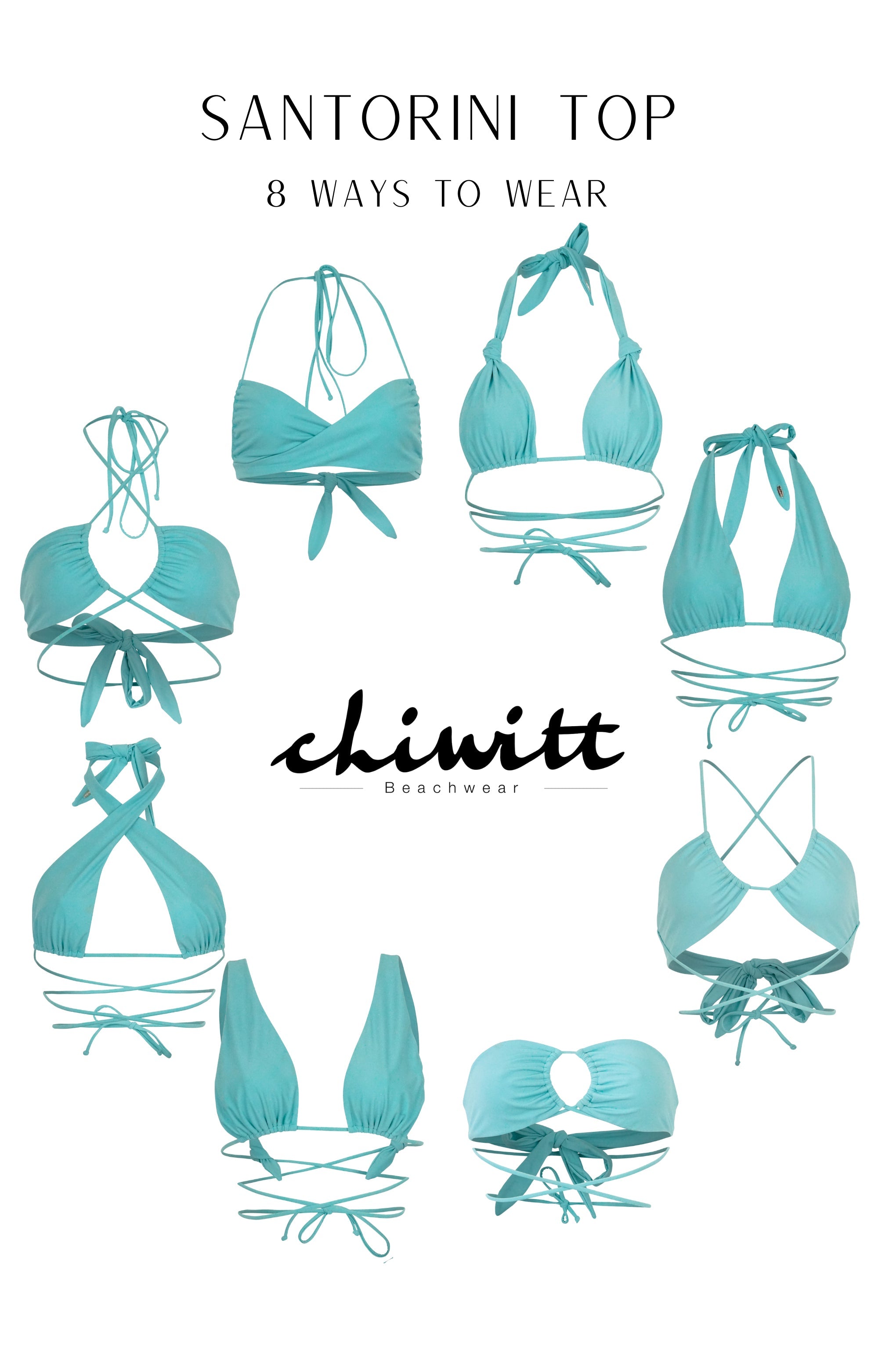 Santorini Bikini Oberteil - Ocean Blue