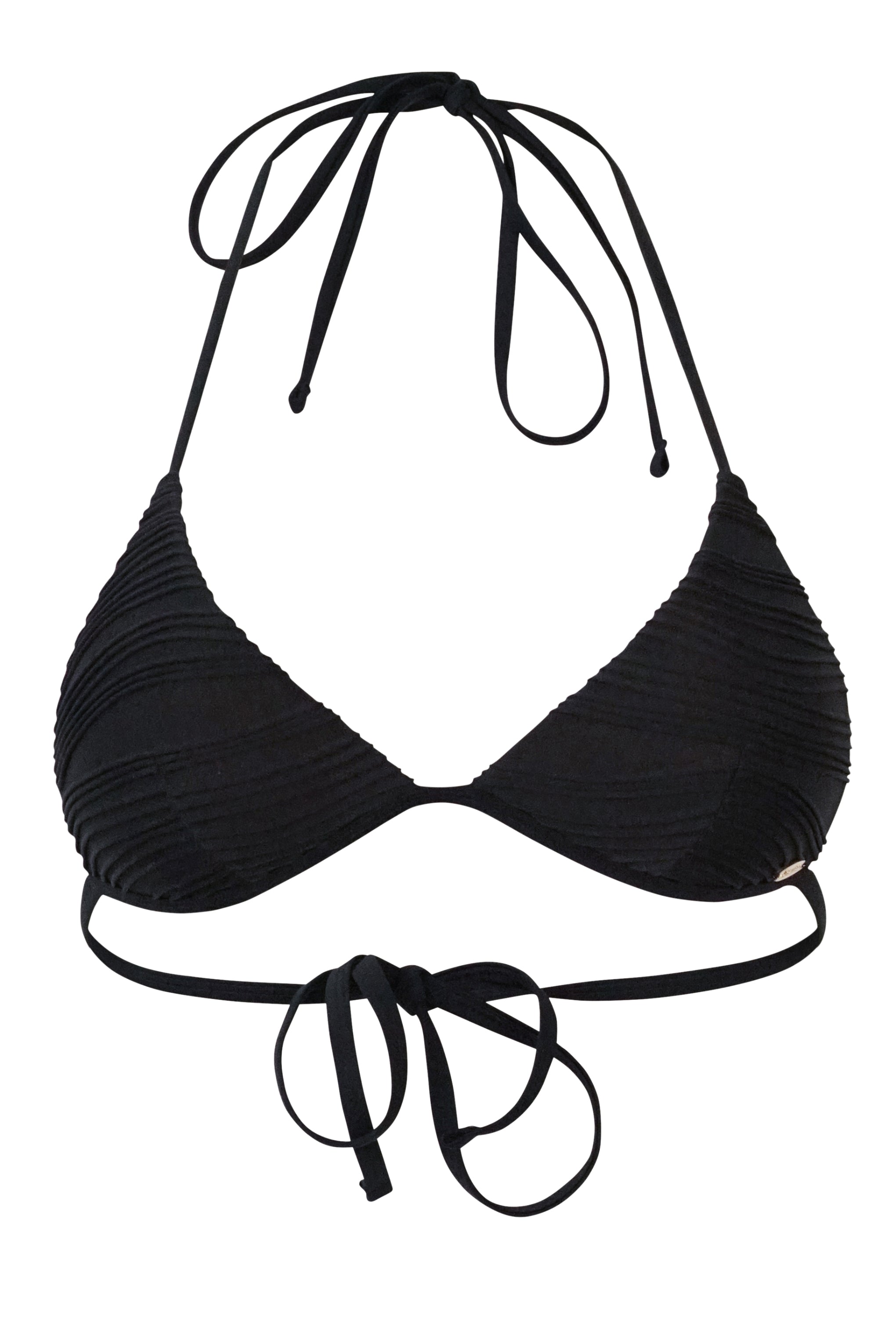 Tulum Bikini Oberteil - Black Ocean Waves