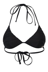 Tulum Bikini Oberteil - Black Ocean Waves