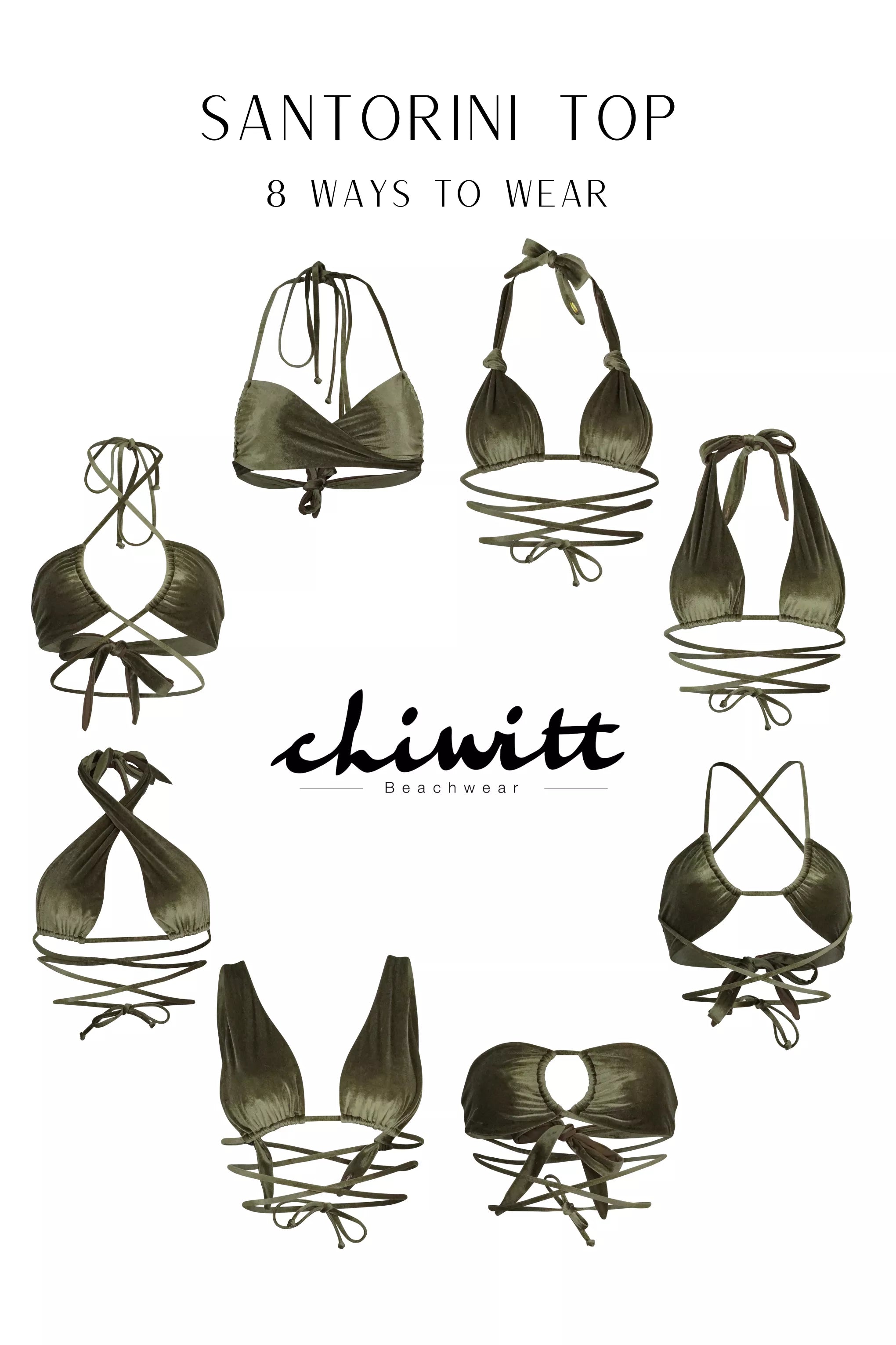 Santorini Bikini Oberteil - Olive Velvet