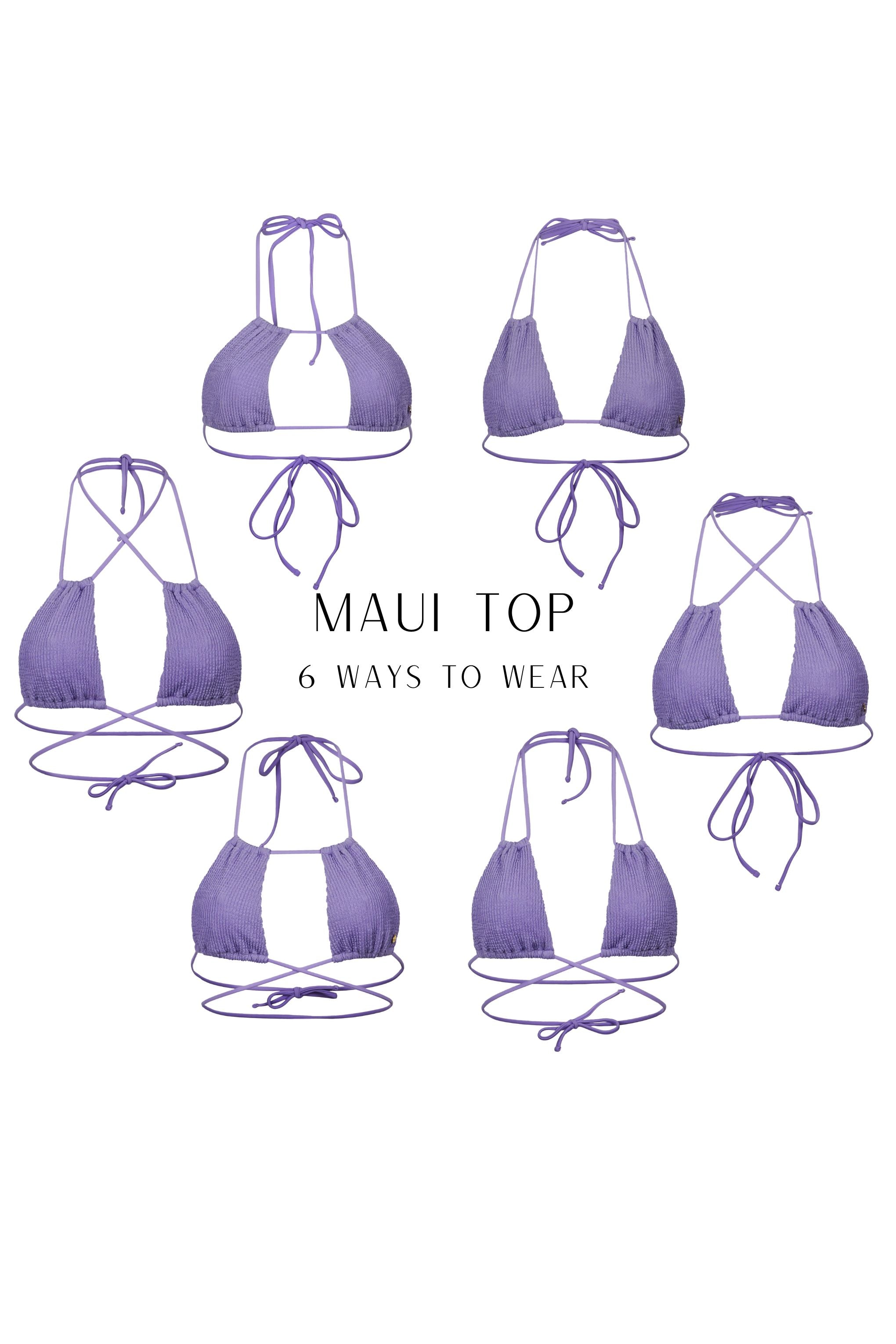 Maui Bikini Top - Lavender Crincle