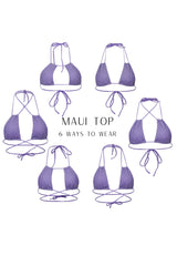 Maui Bikini Top - Lavender Crincle
