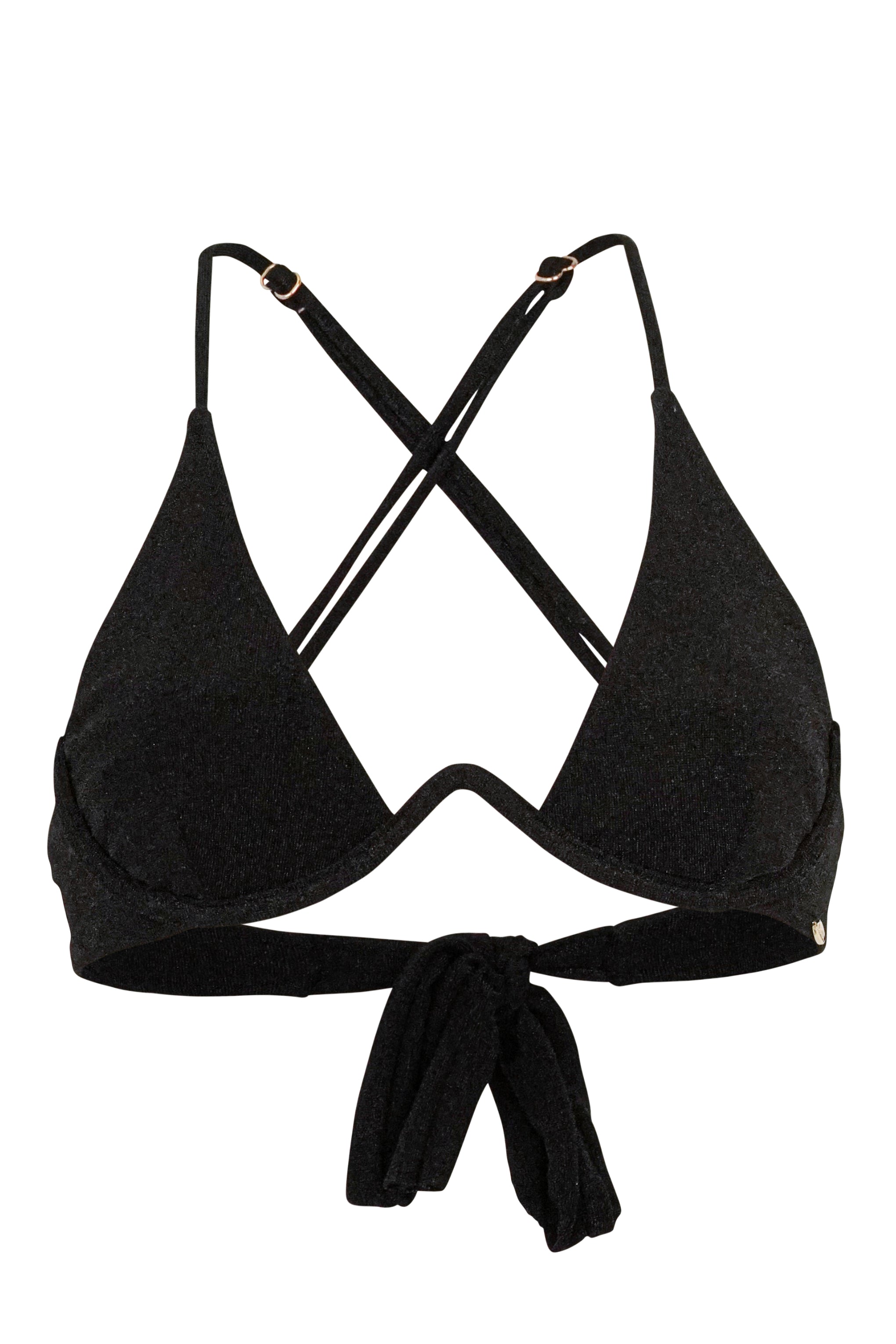 Paris Bikini Oberteil - Black Glitter