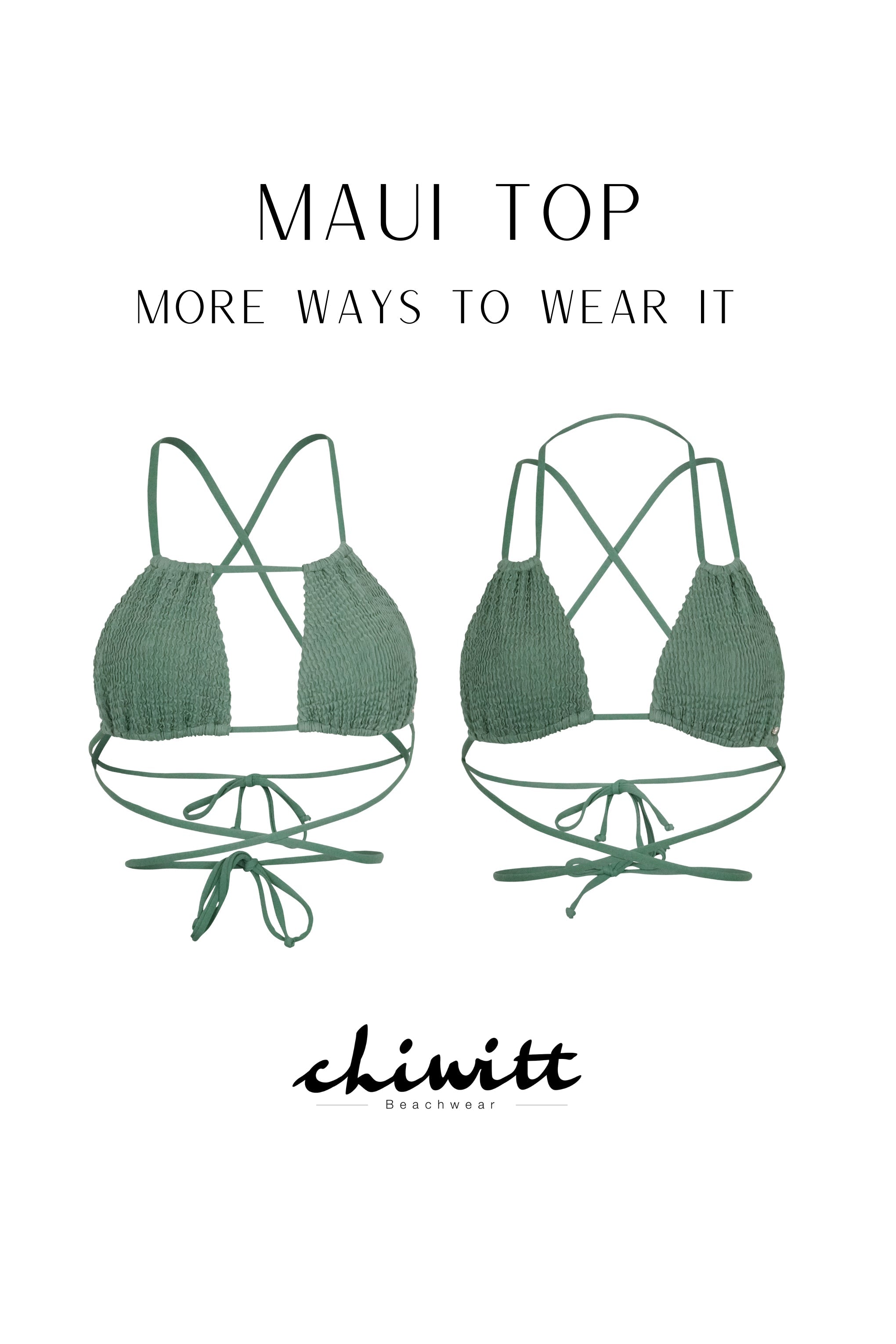 Maui Bikini Top Ash Green Crincle