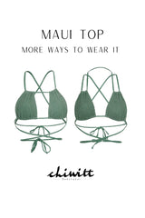 Maui Bikini Top Ash Green Crincle