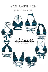 Santorini Bikini Oberteil - Petrol Satin