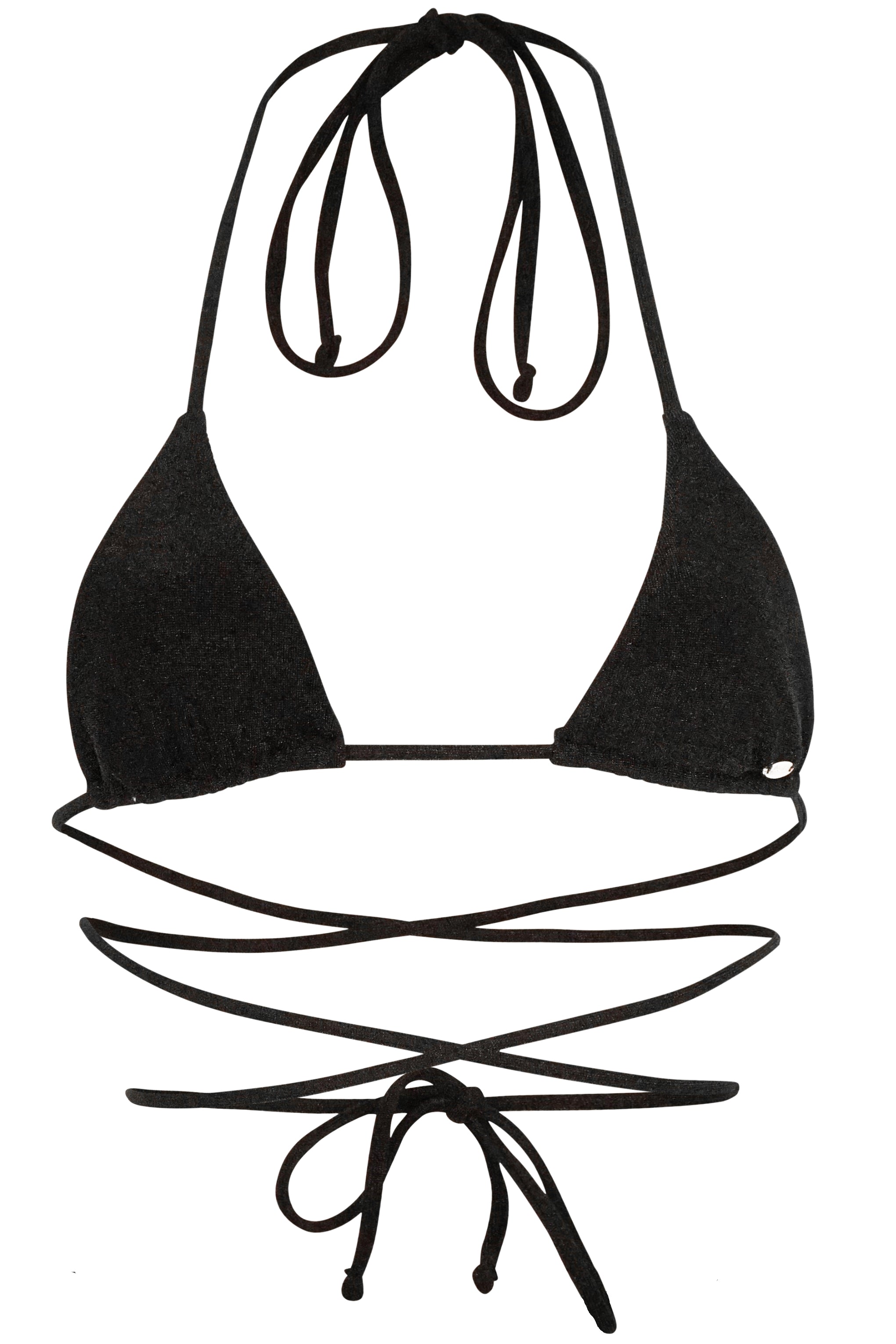 Venice Bikini Oberteil - Black Glitter