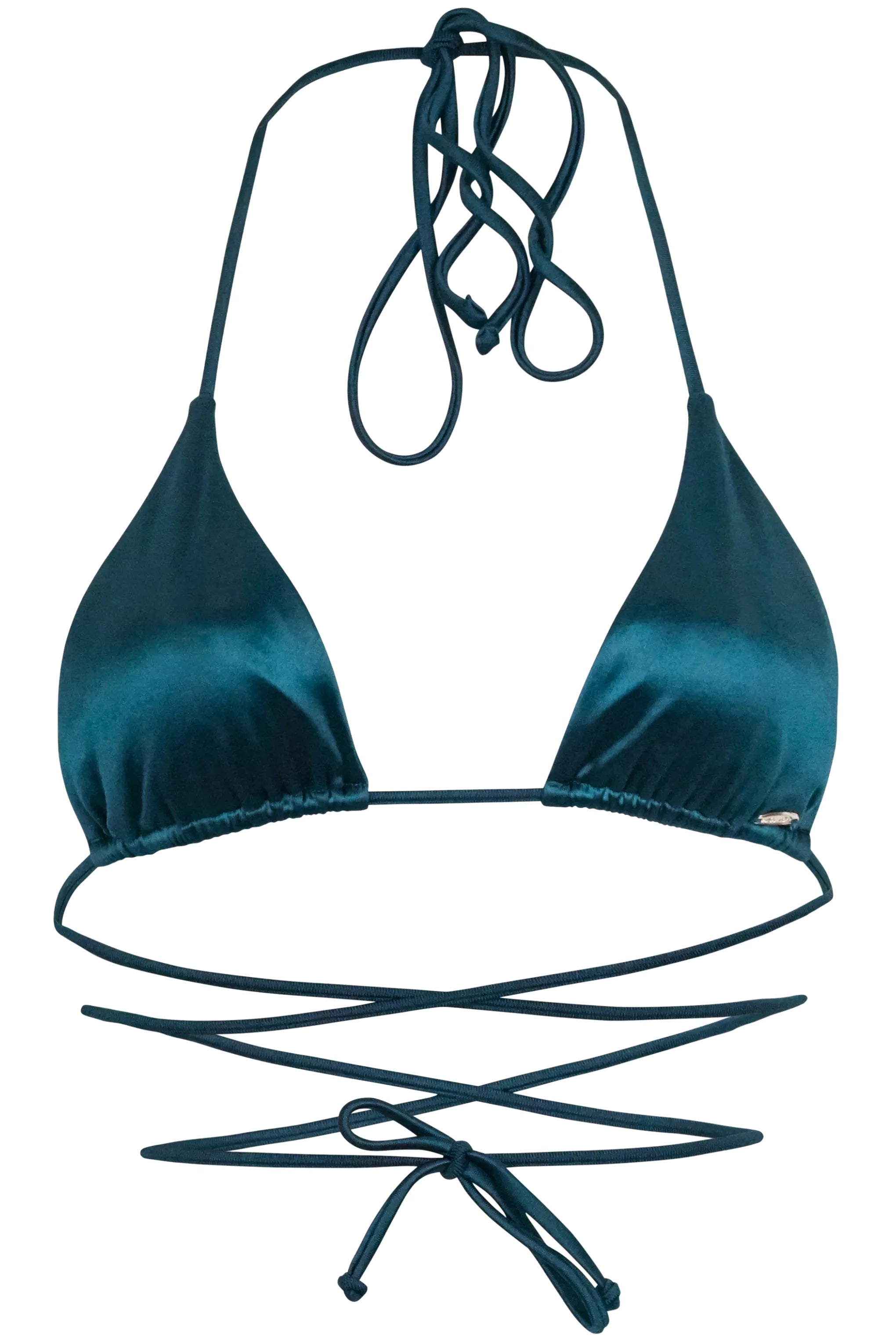 Venice Bikini Oberteil - Petrol Satin