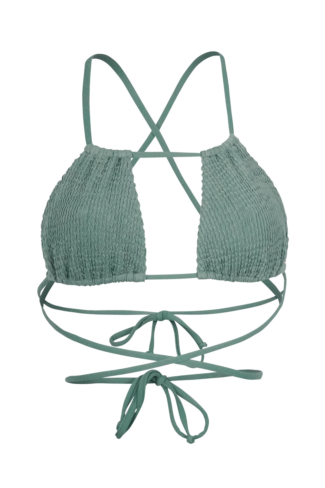 Maui Bikini Top Ash Green Crincle