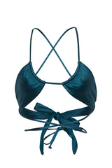 Santorini Bikini Oberteil - Petrol Satin