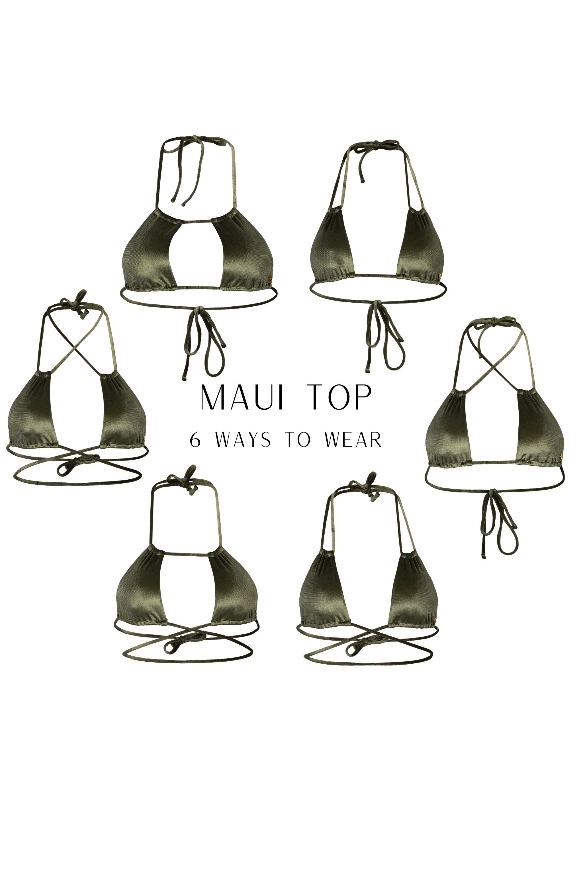 Maui Bikini Top - Olive Velvet