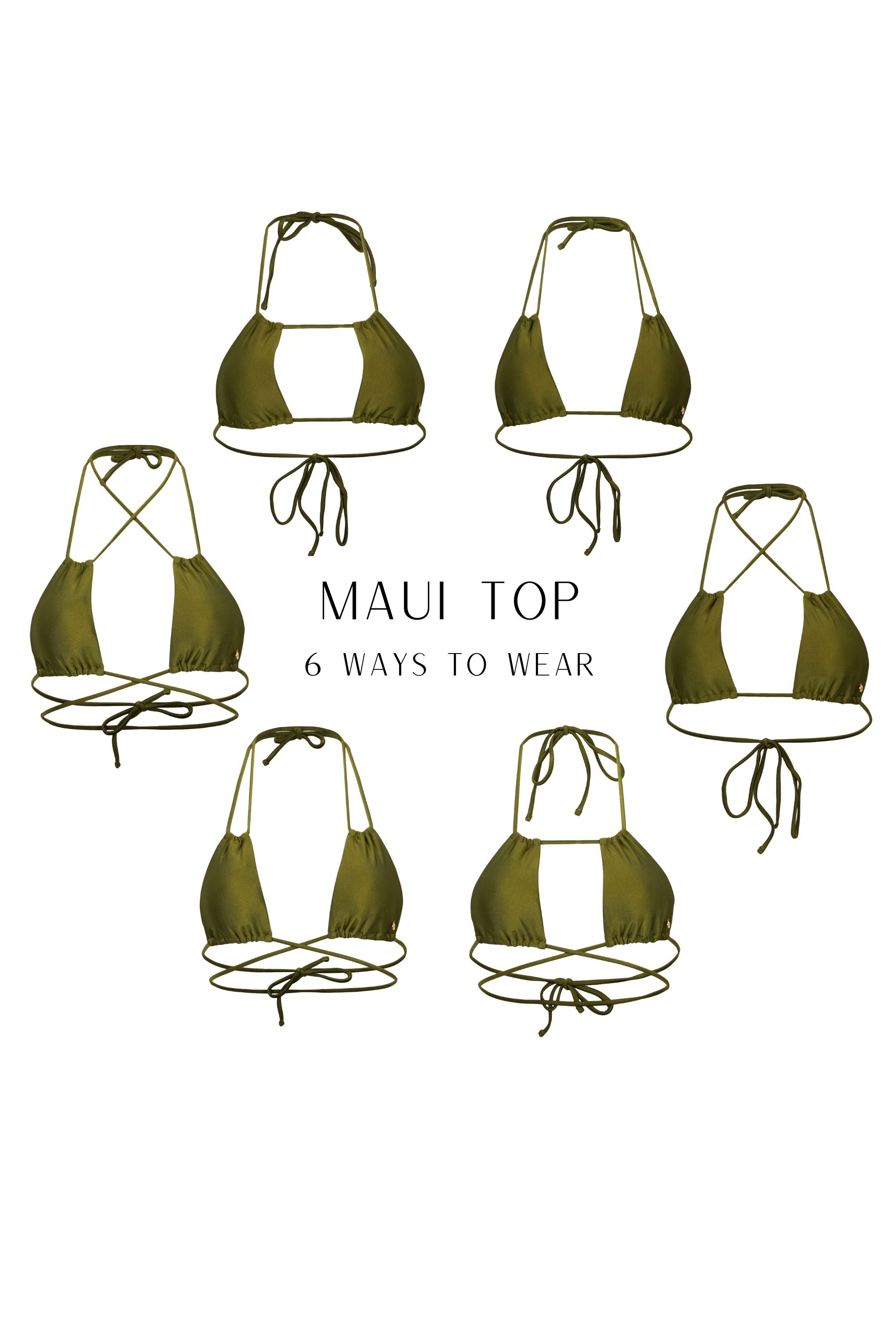 Maui Bikini Top - Shiny Matcha