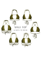 Maui Bikini Top - Shiny Matcha