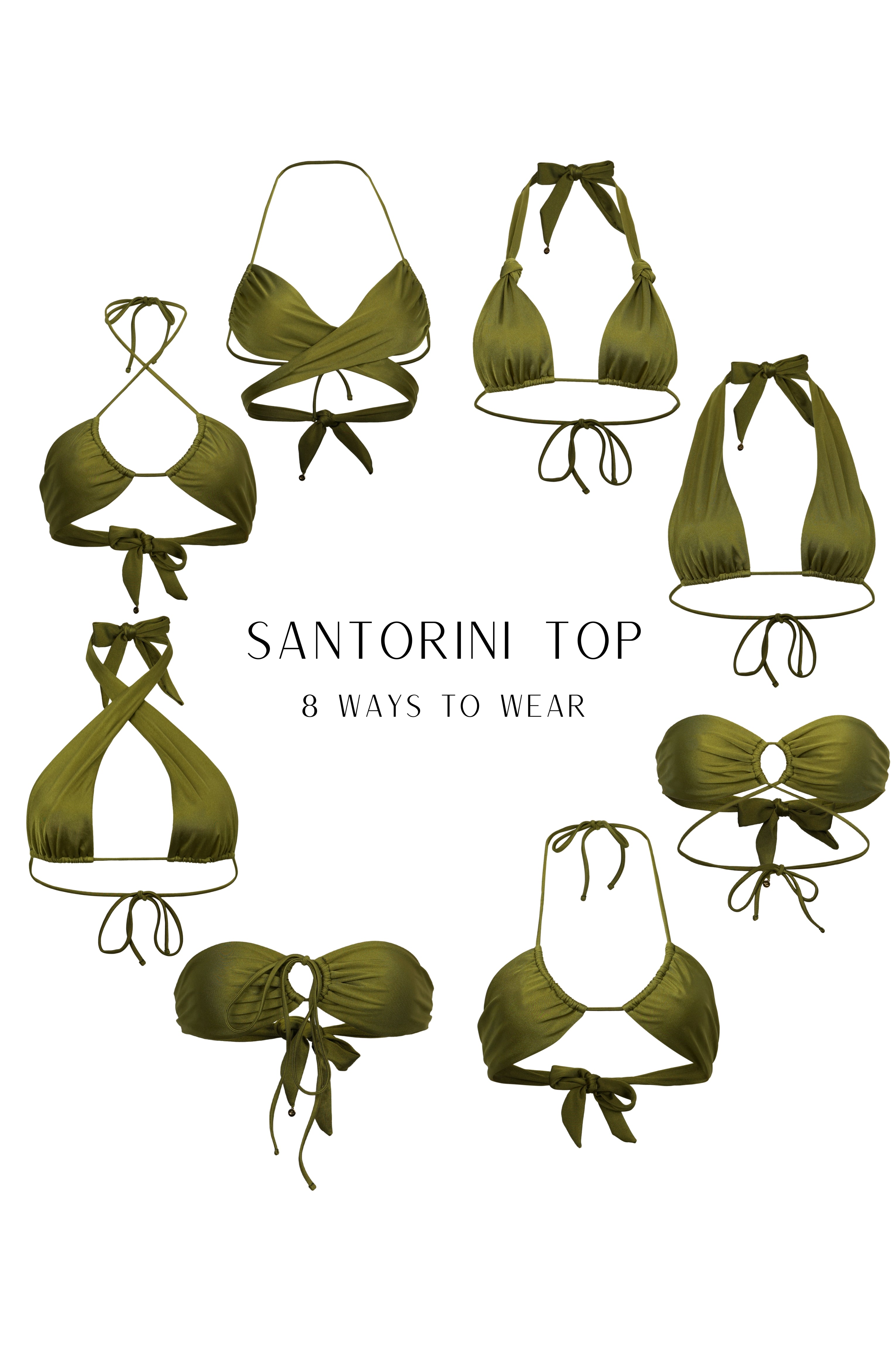Santorini Bikini Oberteil - Shiny Matcha