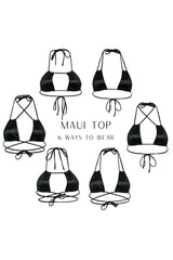 Maui Bikini Top - Black Satin