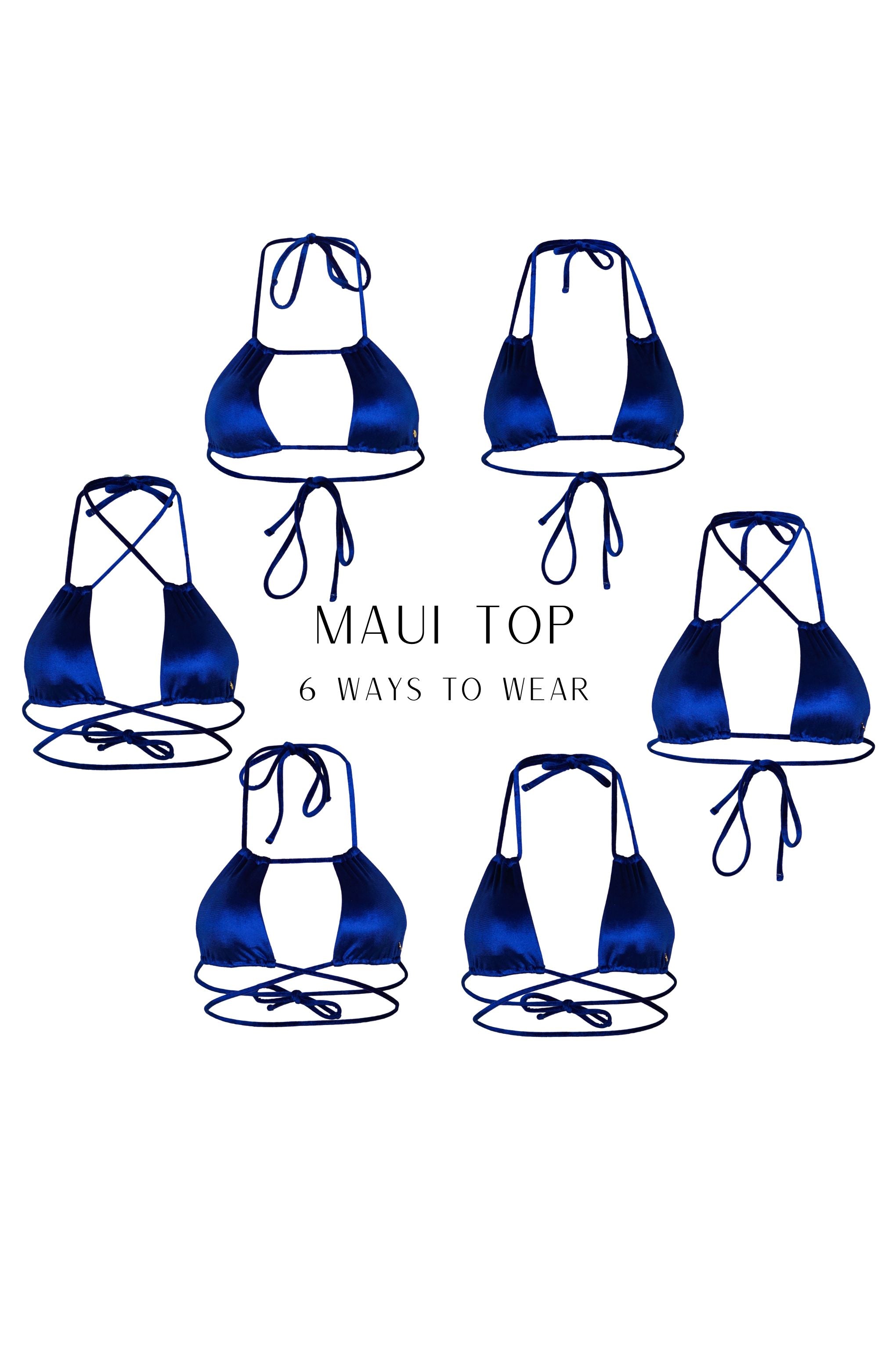 Maui Bikini Top - Royal Blue Velvet