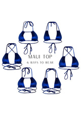 Maui Bikini Top - Royal Blue Velvet