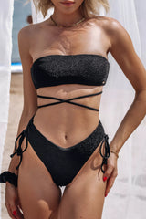 Hawaii Bikini Hose - Black Glitter