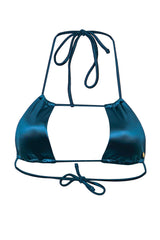 Maui Bikini Top - Petrol Satin