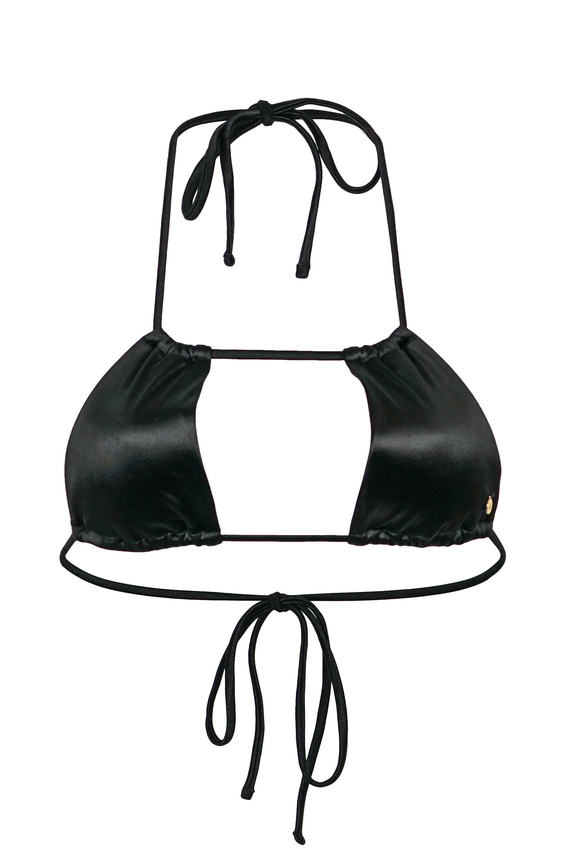 Maui Bikini Top - Black Satin