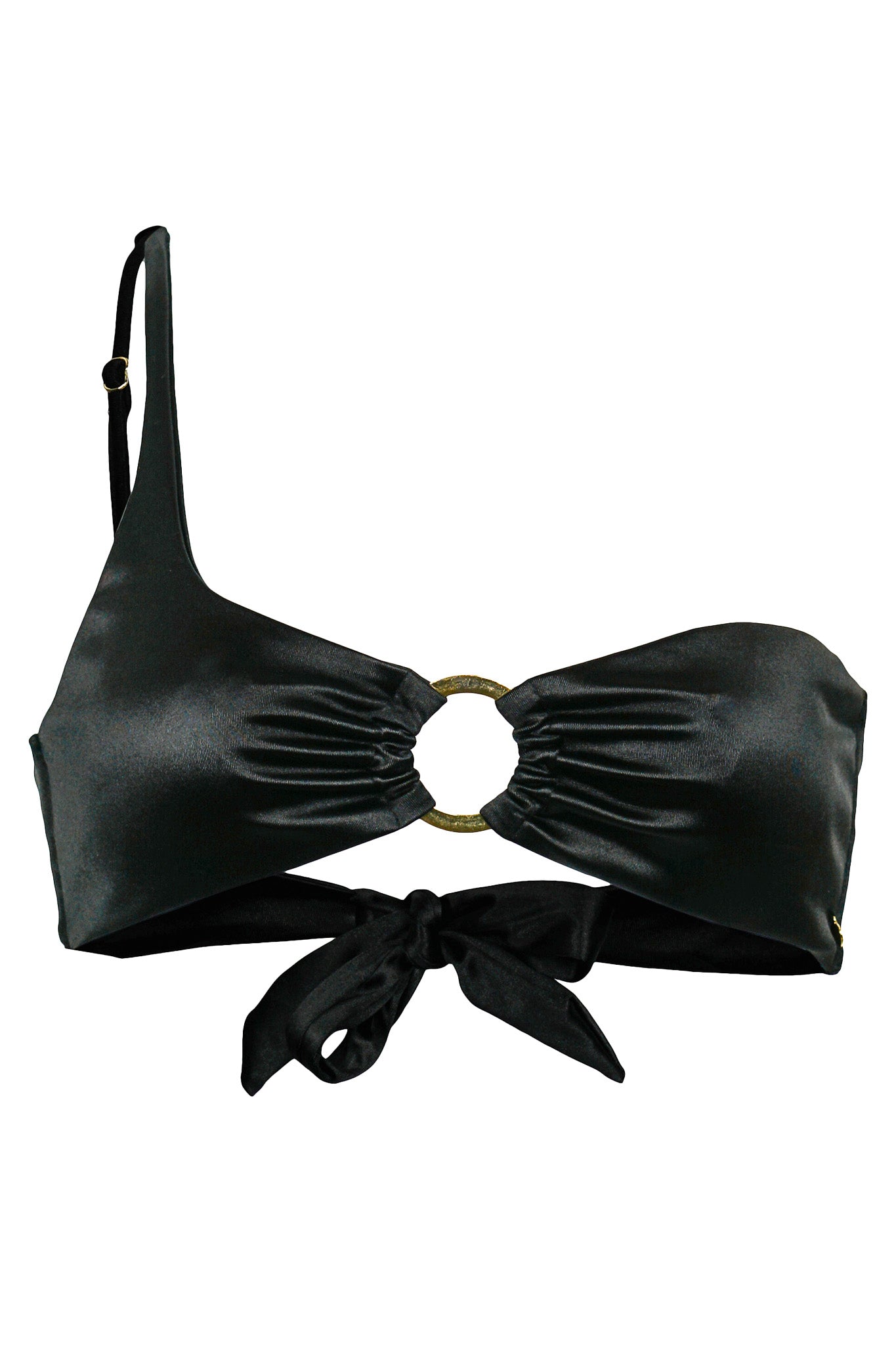 Rhodos Bikini Oberteil - Black Satin