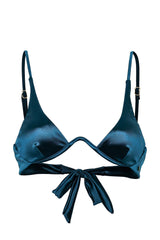 Paris Bikini Oberteil - Petrol Satin