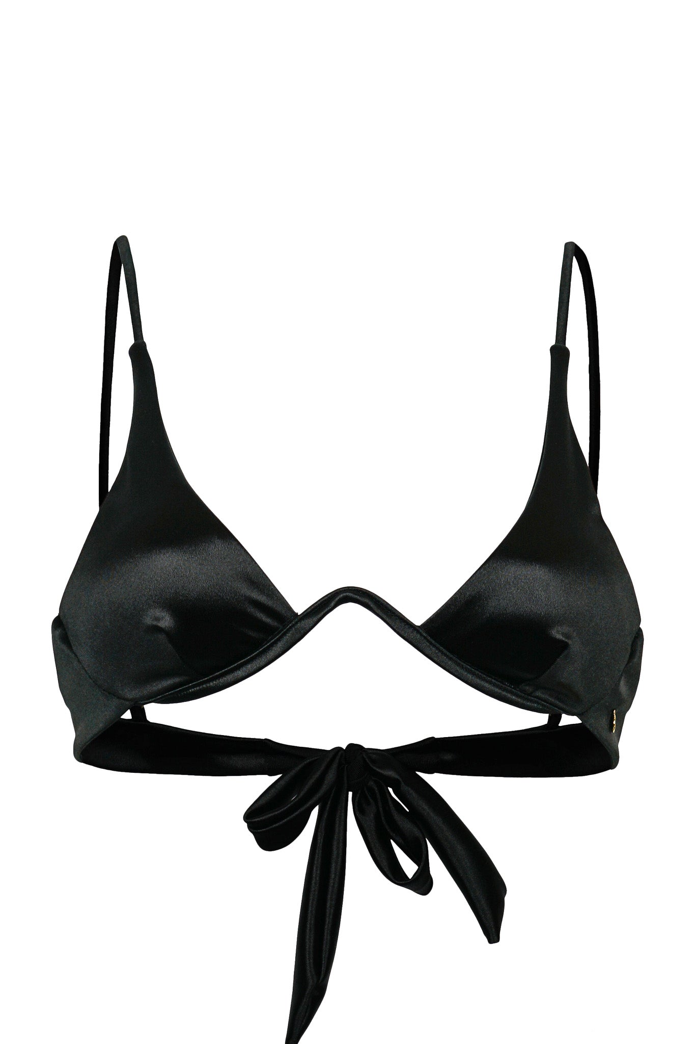 Paris Bikini Oberteil - Black Satin