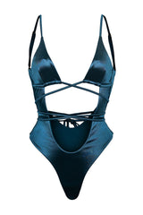 Fiji Badeanzug - Petrol Satin