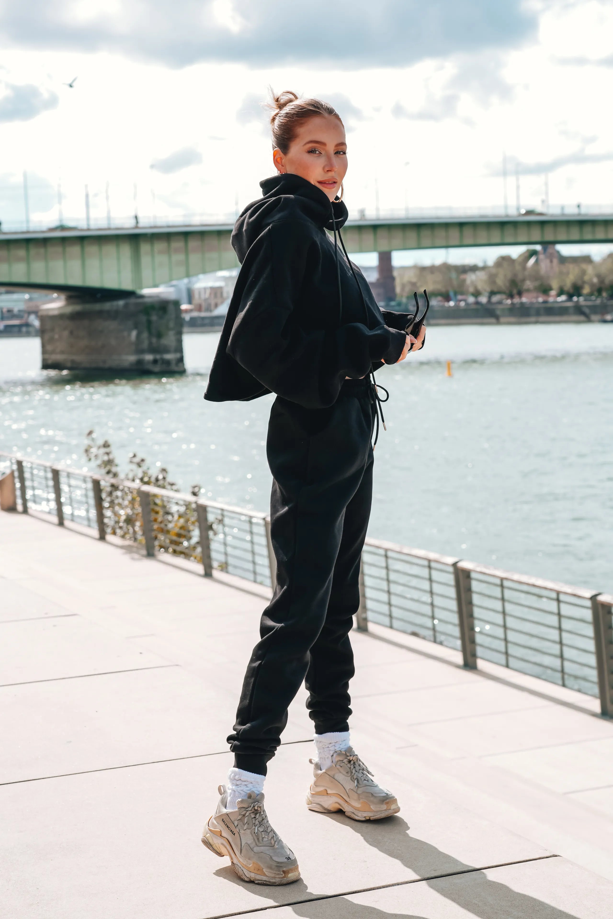 High Waisted Joggingshose - Black