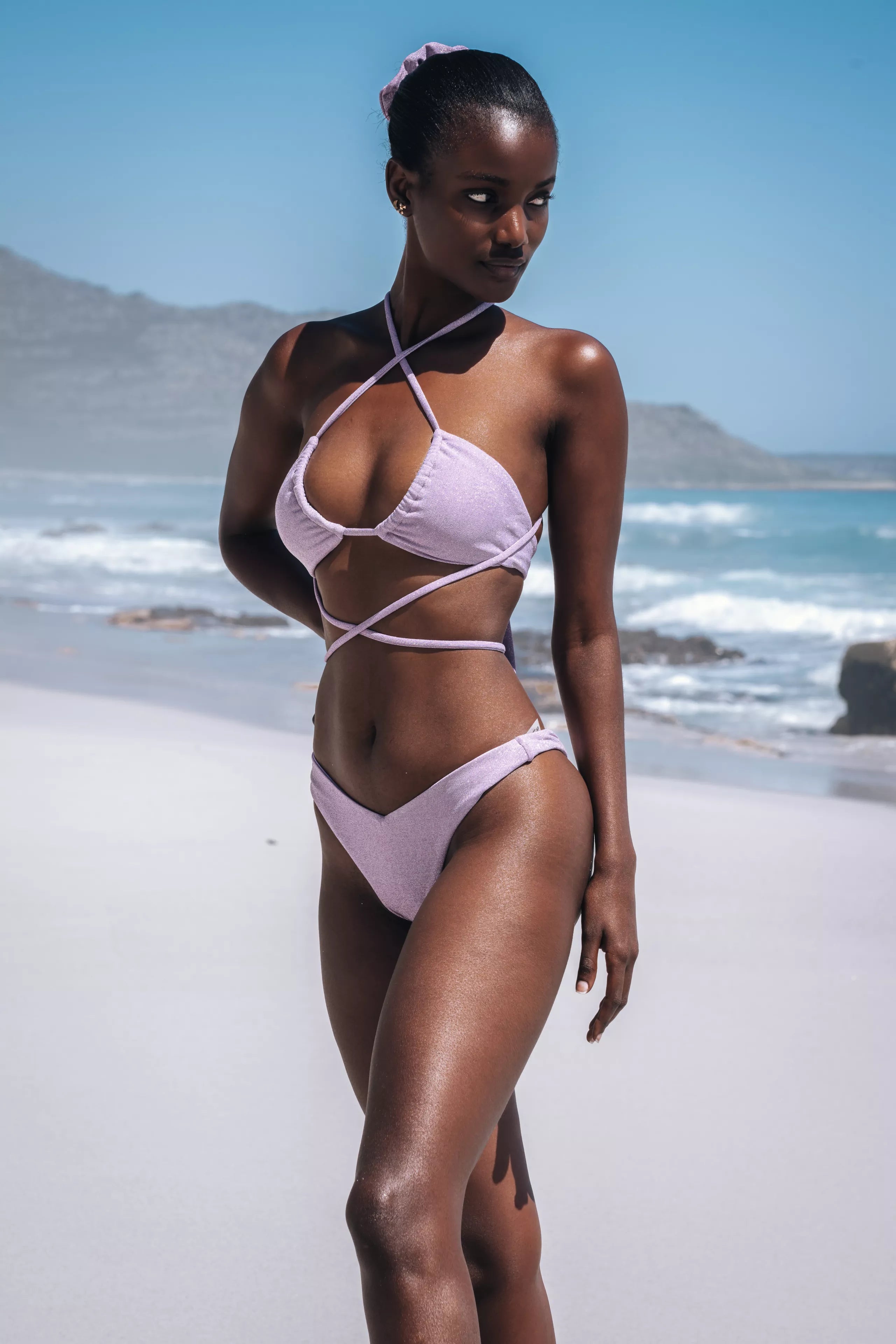 Santorini Bikini Oberteil - Purple Kiss Glitter