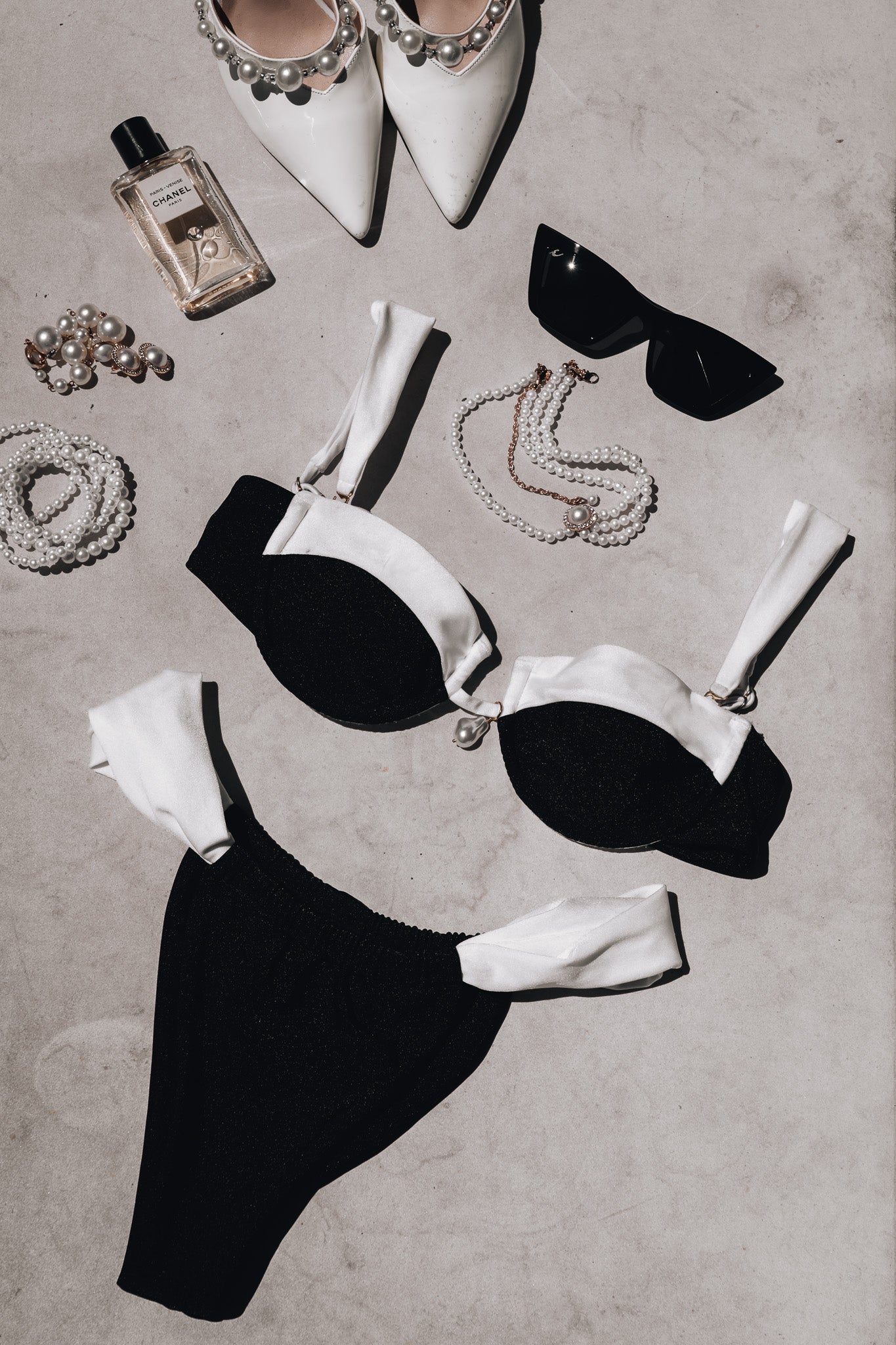 Cannes Bikini Hose - Black White