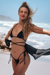 Venice Bikini Oberteil - Black Glitter