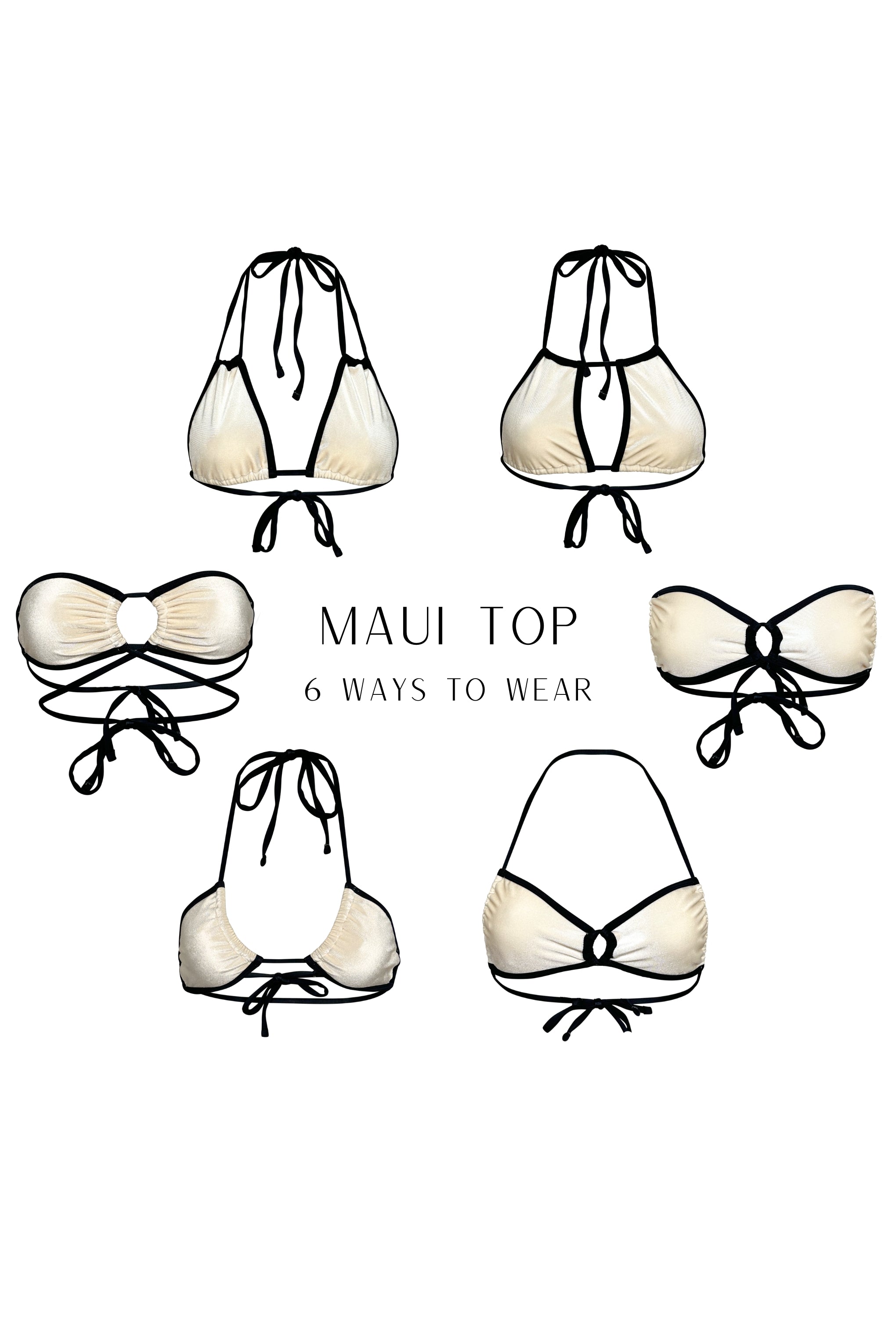 Maui Bikini Oberteil - Ivory Velvet
