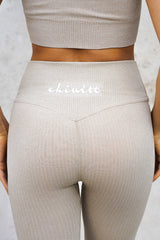 Seamless Ripp Sports Leggings - Sand