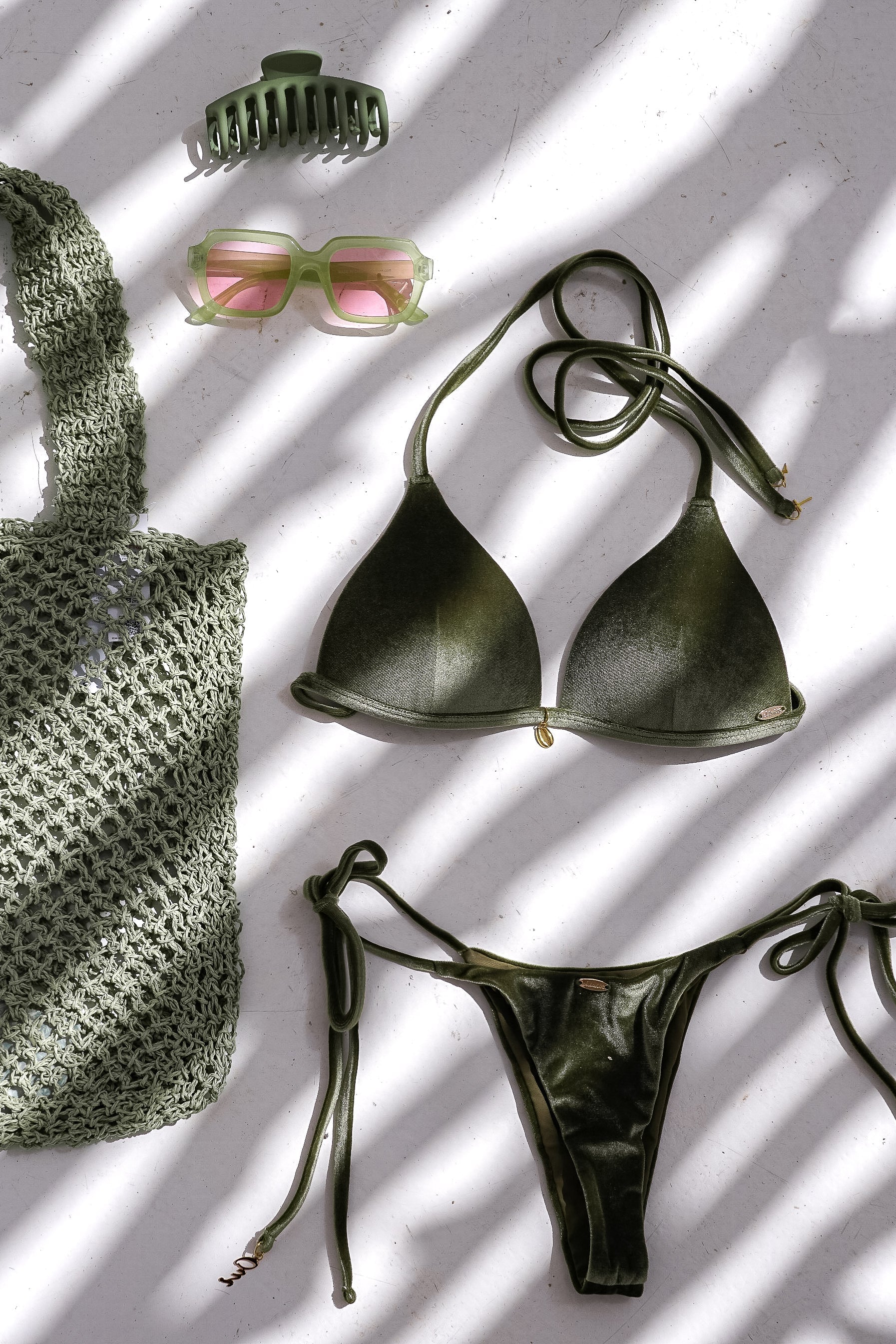 Tulum Bikini Oberteil - Olive Velvet
