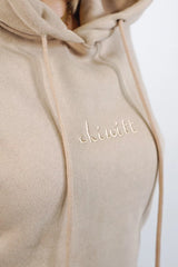 Oversized Crop Hoodie - Beige