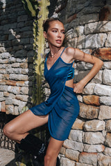 Bahamas Sarong - Petrol Mesh