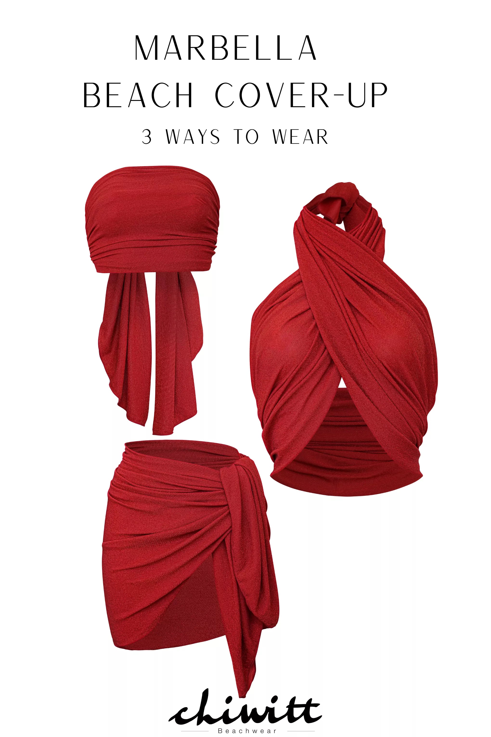 Marbella Sarong - Red Glitter