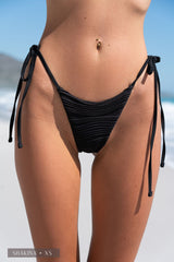 Tulum Bikini Hose - Black Ocean Waves