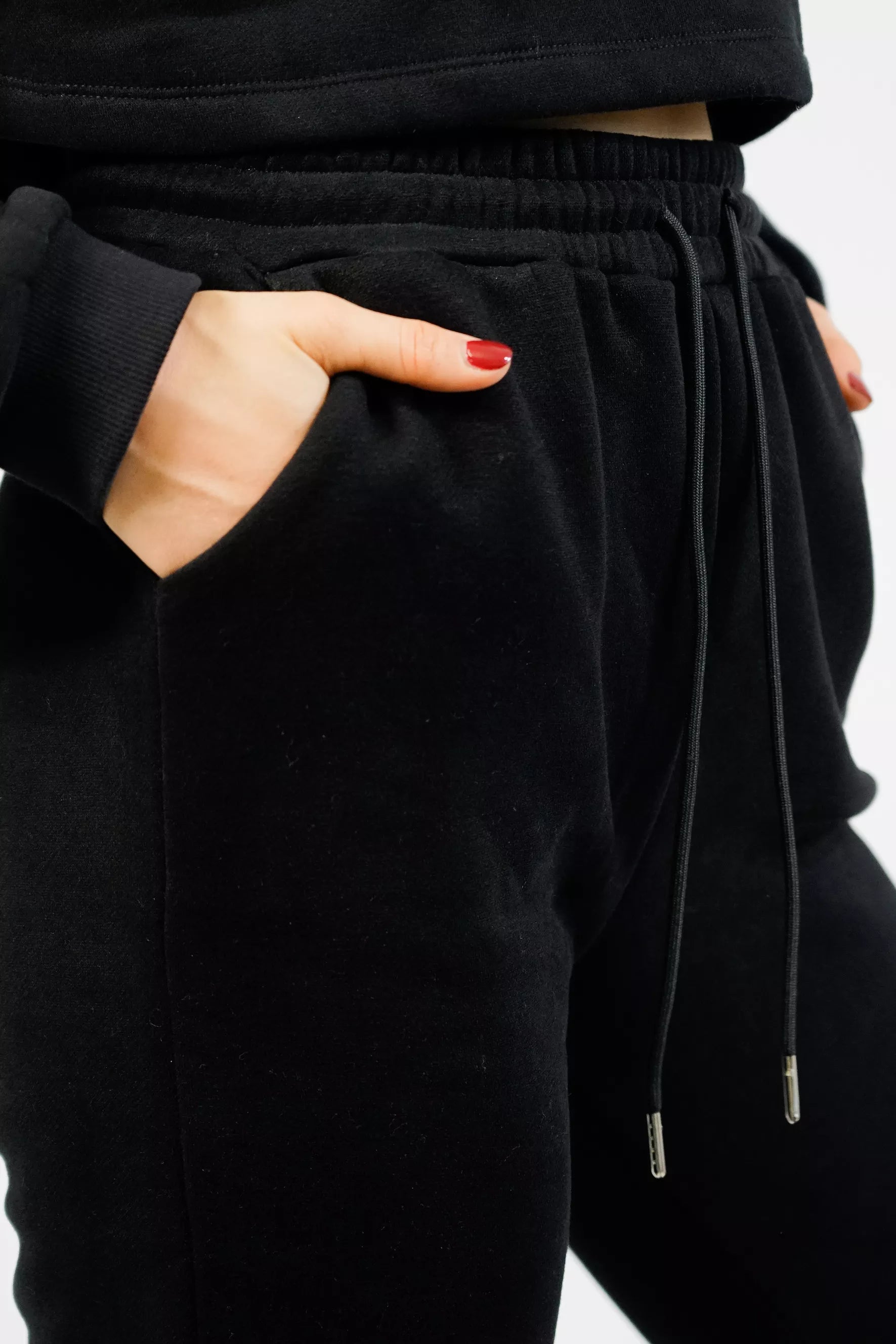 High Waisted Joggingshose - Black