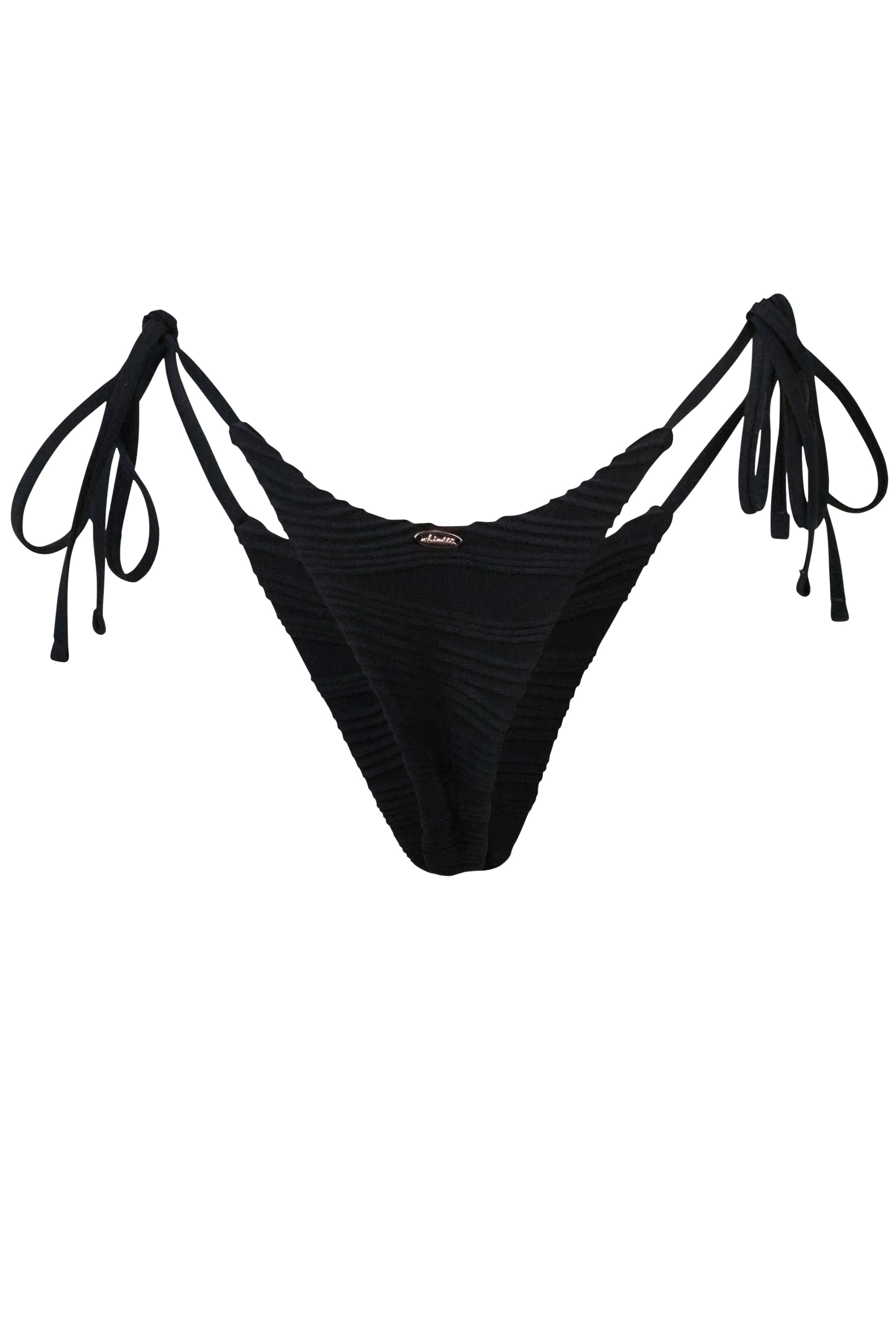 Tulum Bikini Hose - Black Ocean Waves