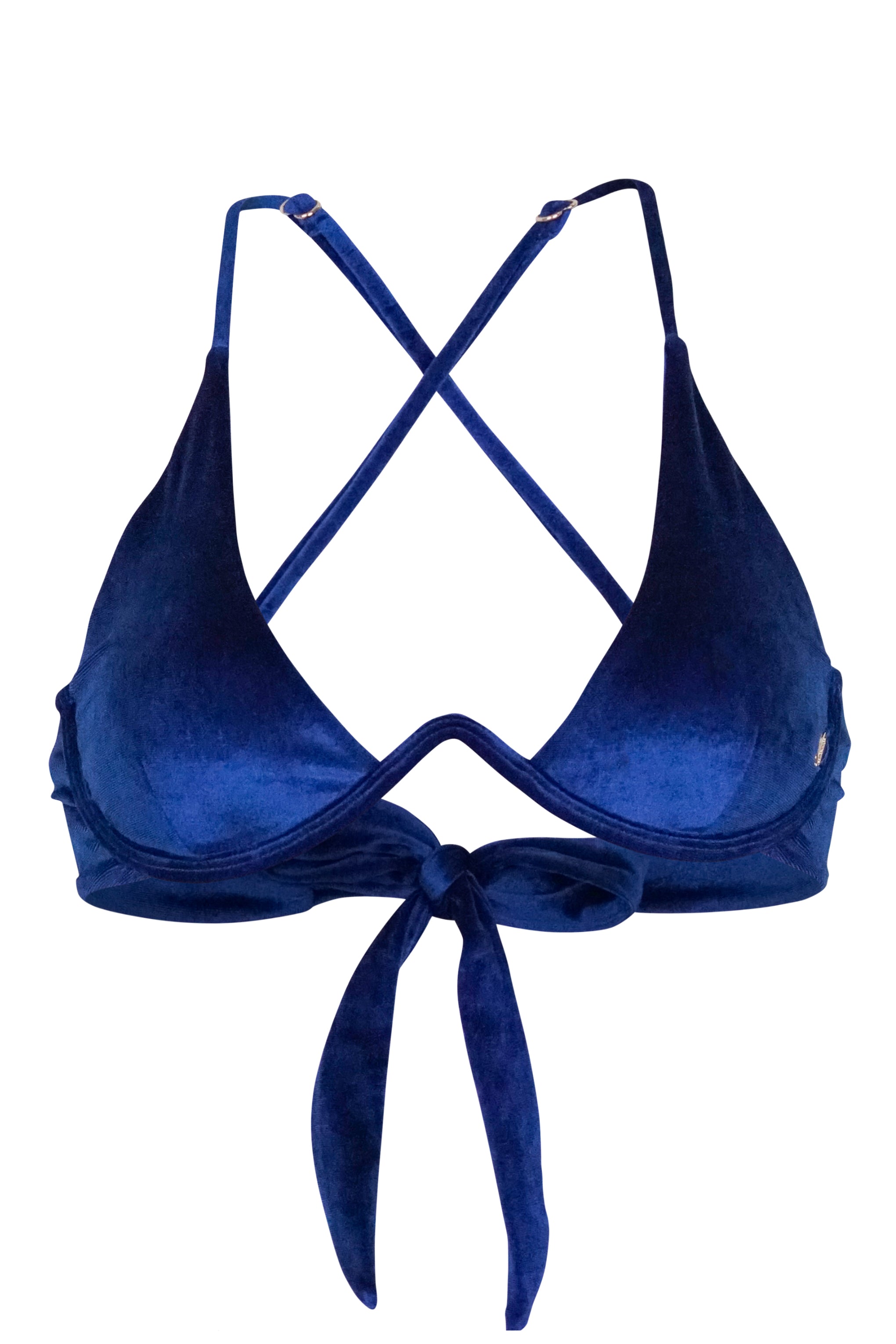 Paris Bikini Oberteil Royal Blue Velvet Chiwitt Shop