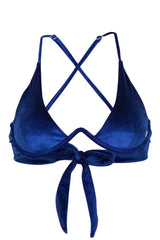 Paris Bikini Oberteil - Royal Blue Velvet