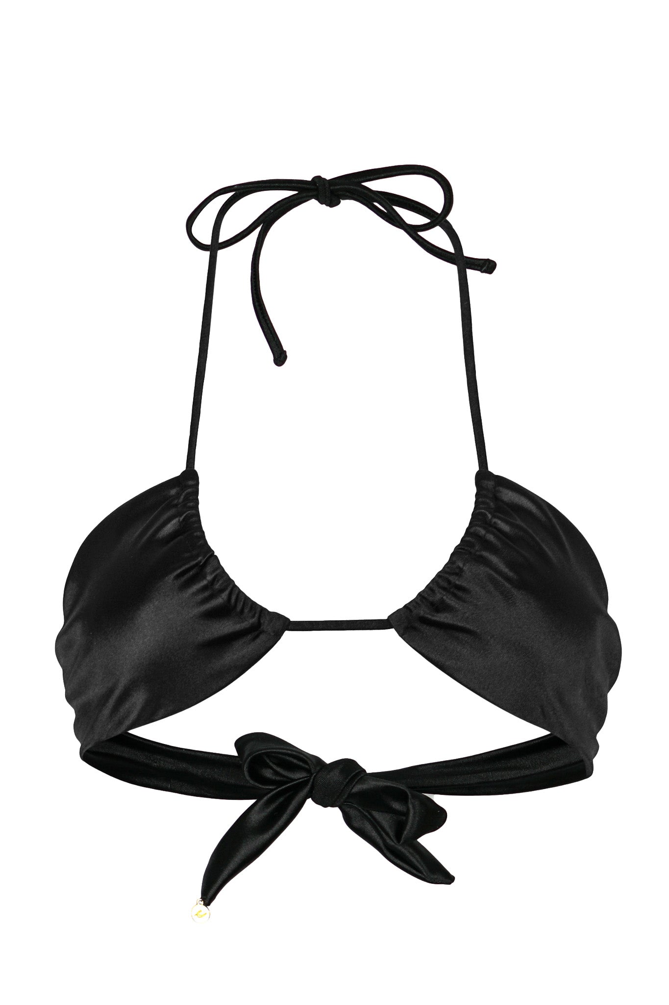 Santorini Bikini Oberteil - Black Satin