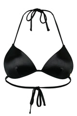 Tulum Bikini Oberteil - Black Satin