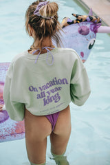 OVAYL Club Unisex Sweater - Light Green/Purple Kiss