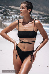 Hawaii Bikini Oberteil - Black Glitter