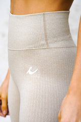 Seamless Ripp Sports Leggings - Sand